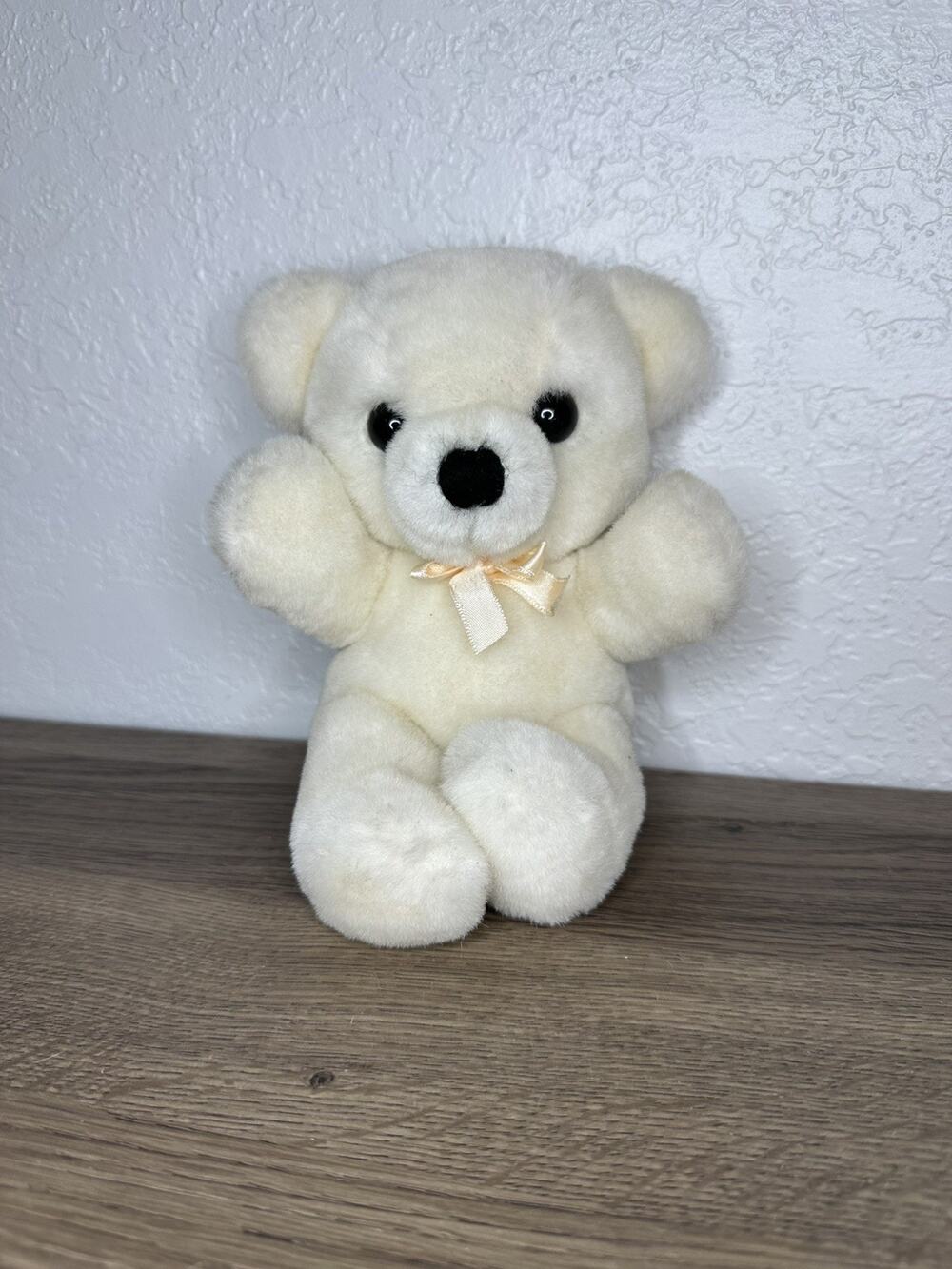 1979 Dakin CUDDLES White Teddy Bear 7” Small Plush Vintage Stuffed Animal Lovey